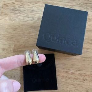 Quince Gold Teardrop Stud Earrings